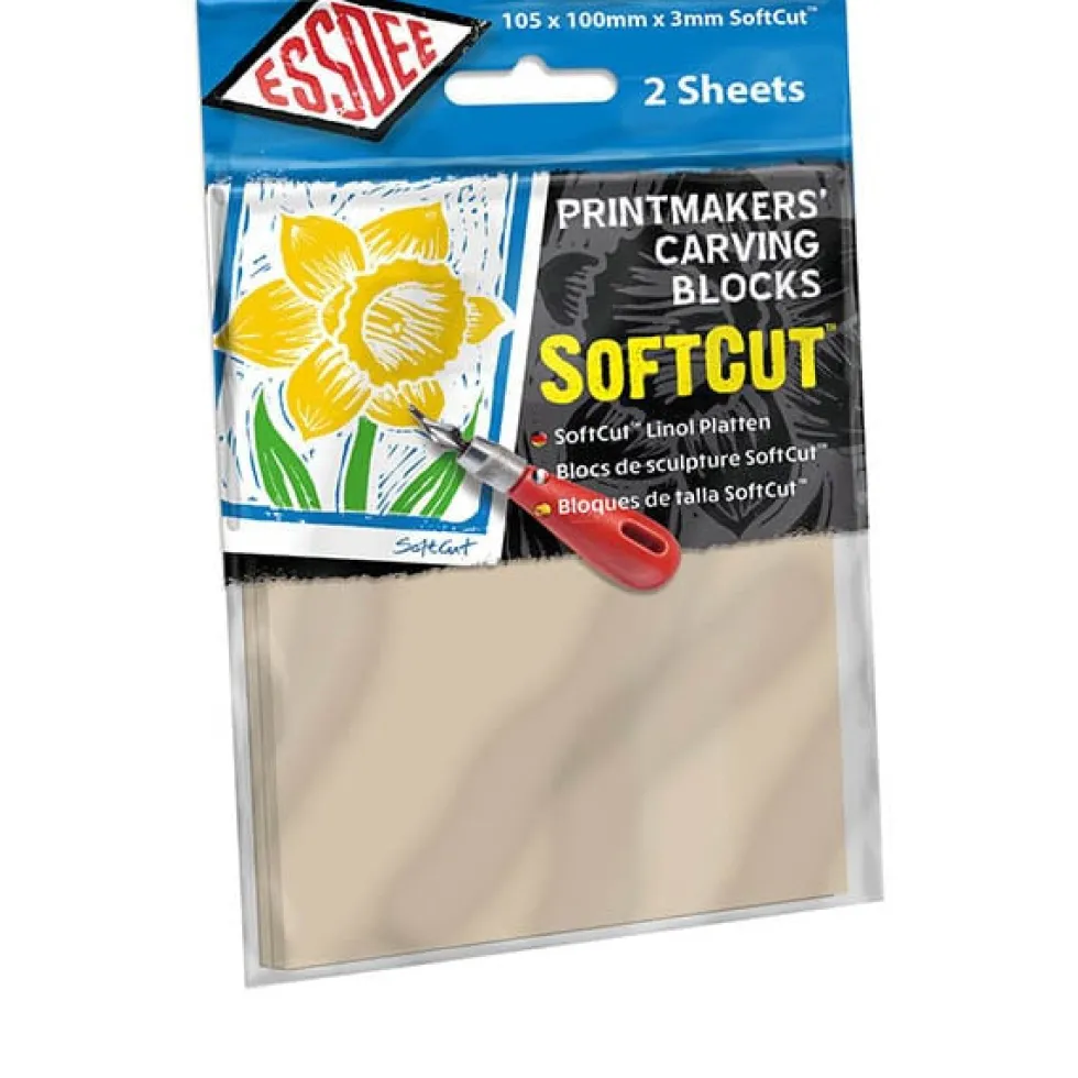 Płyty do linorytu SoftCut - Essdee - gumowe, 105 x 100 x 3 mm, 2 szt.