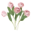 Róże z pianki z drucikiem - DpCraft - różowe, 15 cm, 5 szt.