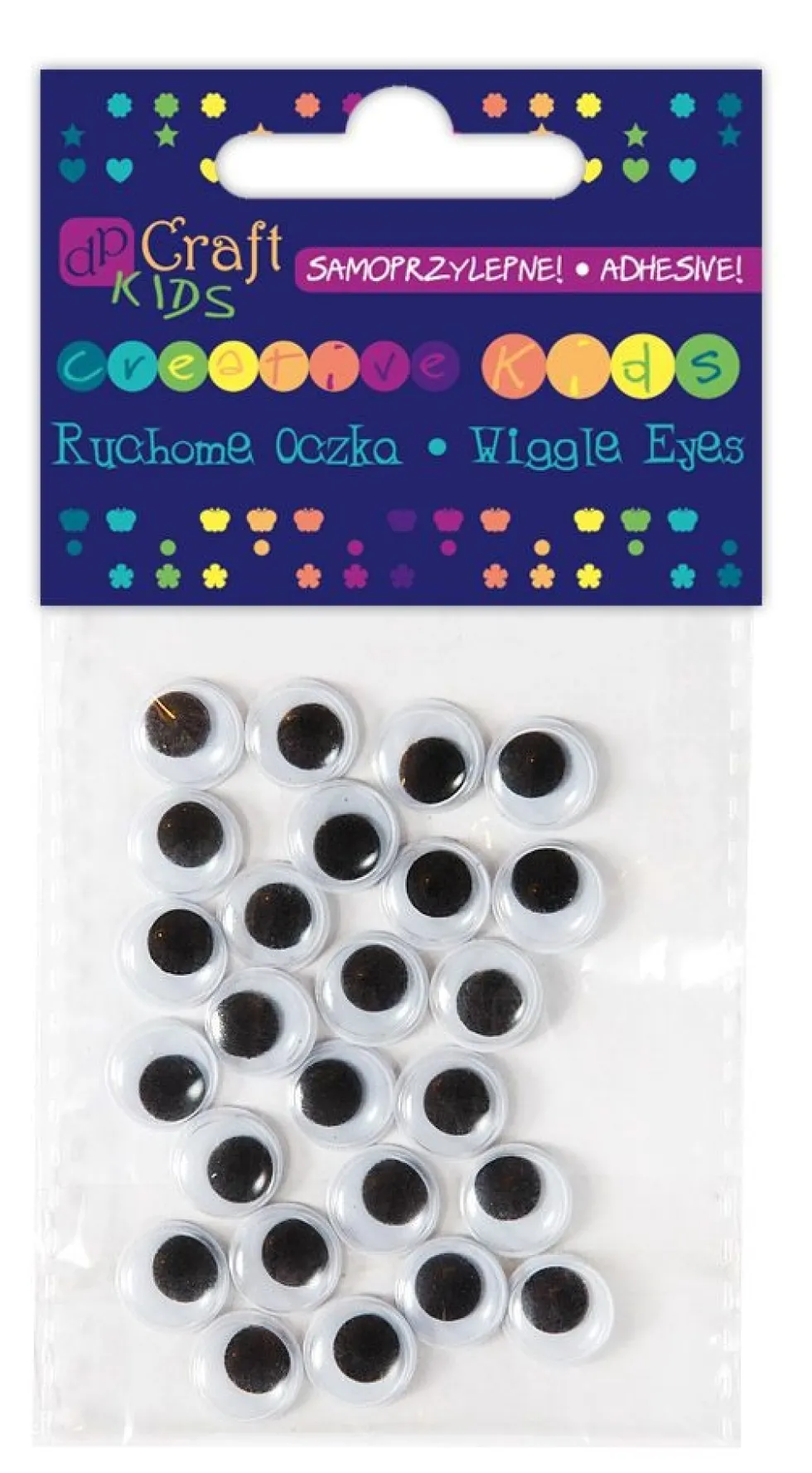 Samoprzylepne ruchome oczka 10 mm 24 szt.