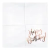 Serwetki Happy Birthday - różowe złoto, 20 szt.