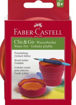 Składany kubek na wodę Click&Go - Faber-Castell - czerwony