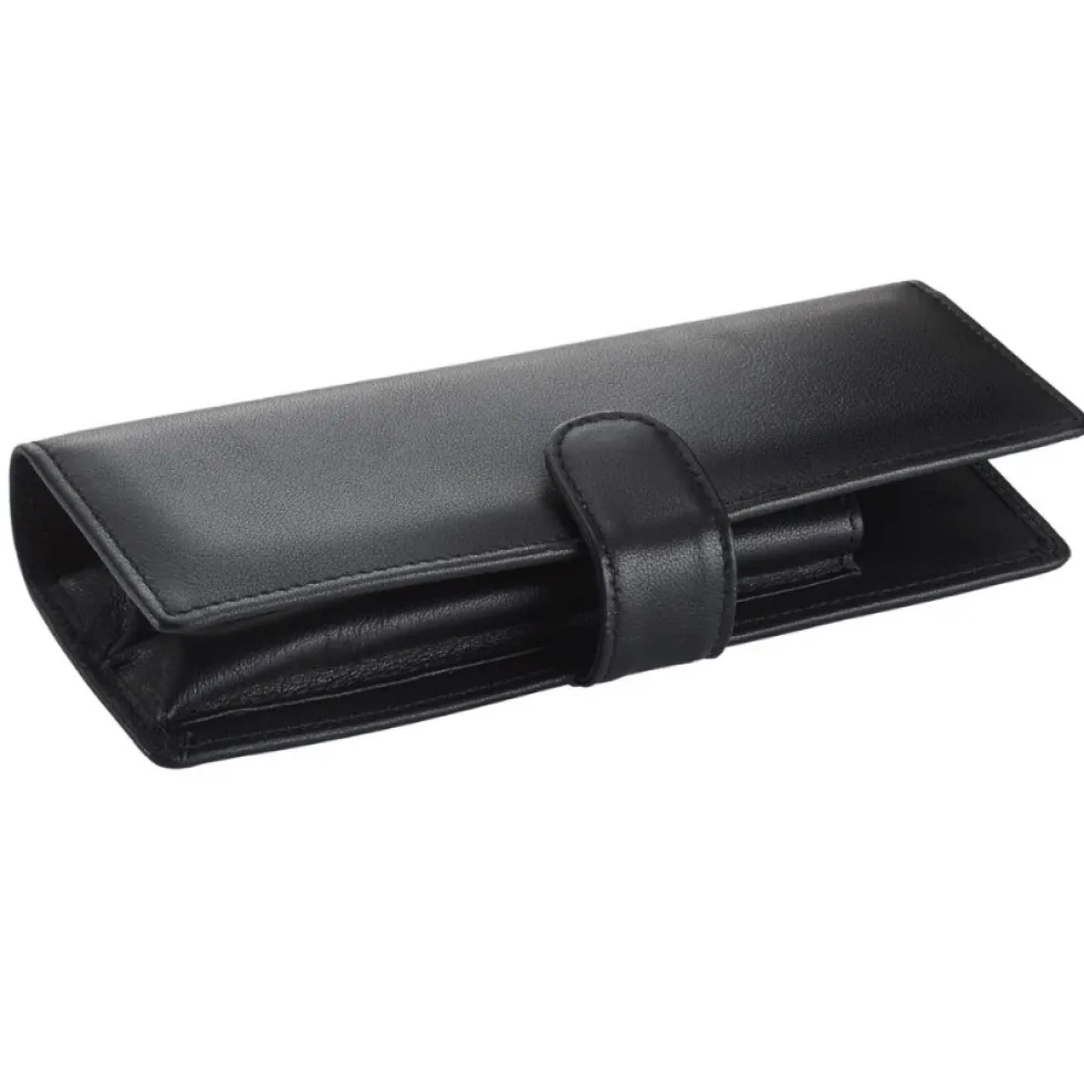 Skórzane etui podwójne zapinane A402 - Lamy - Black