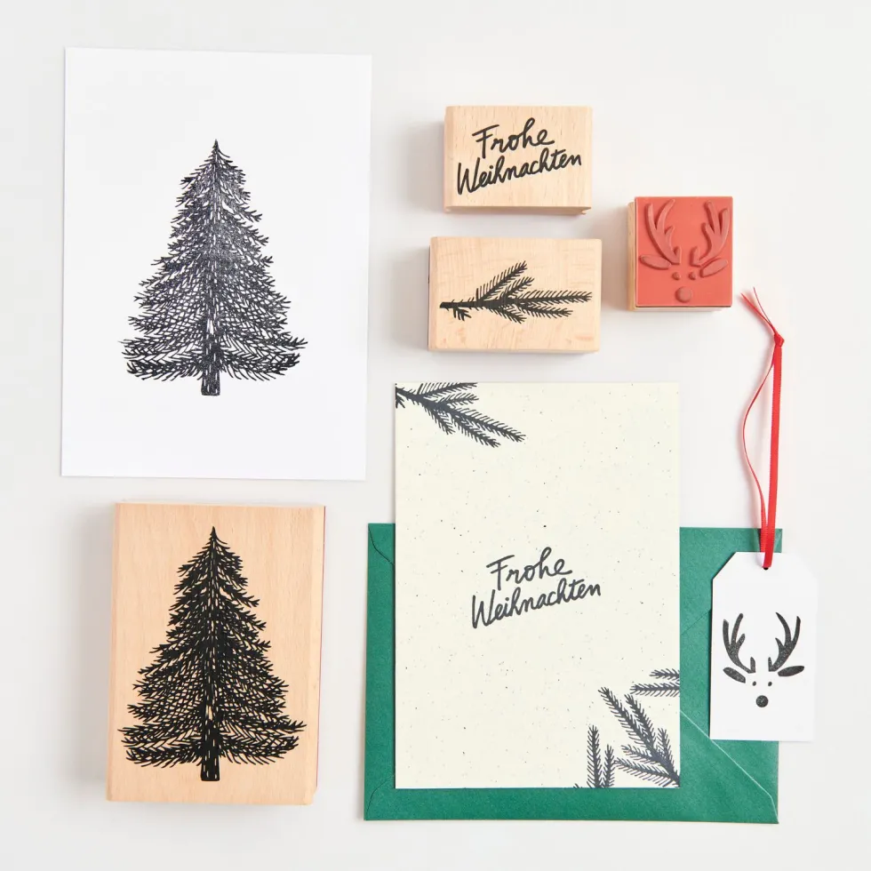 Stempel drewniany Sosna - Rico Design - 8,5 x 12 cm