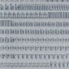 Stickersy, naklejki ażurowe - Alfabet, małe litery, srebrne