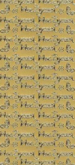 Stickersy, naklejki ażurowe - Moc Życzeń, złote