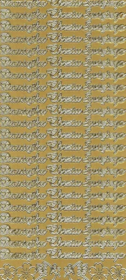 Stickersy, naklejki ażurowe - Pamiątka Chrztu Świętego, złote