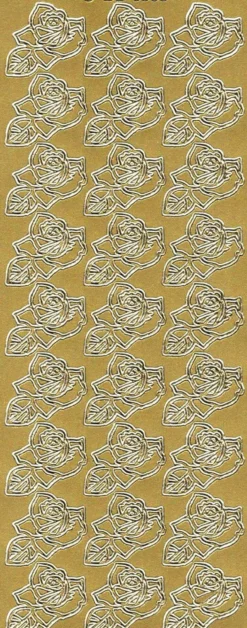 Stickersy, naklejki ażurowe - Róże, złote