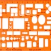 Szablon kreślarski dla projektantów i architektów - Leniar - meble, 10 x 17 cm