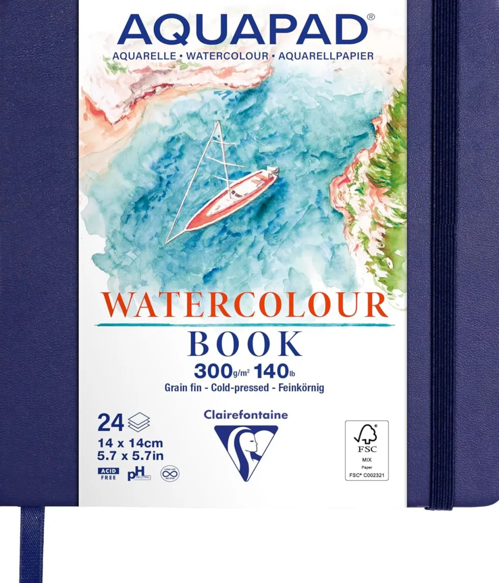 Szkicownik Aquapad Watercolour Book 21 x 14 cm - Clairefontaine - 300 g 24 ark.