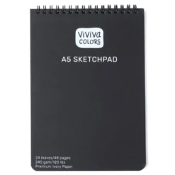 Szkicownik do akwareli na spirali A5 - Viviva Colors - 240 g/m2, 24 ark.