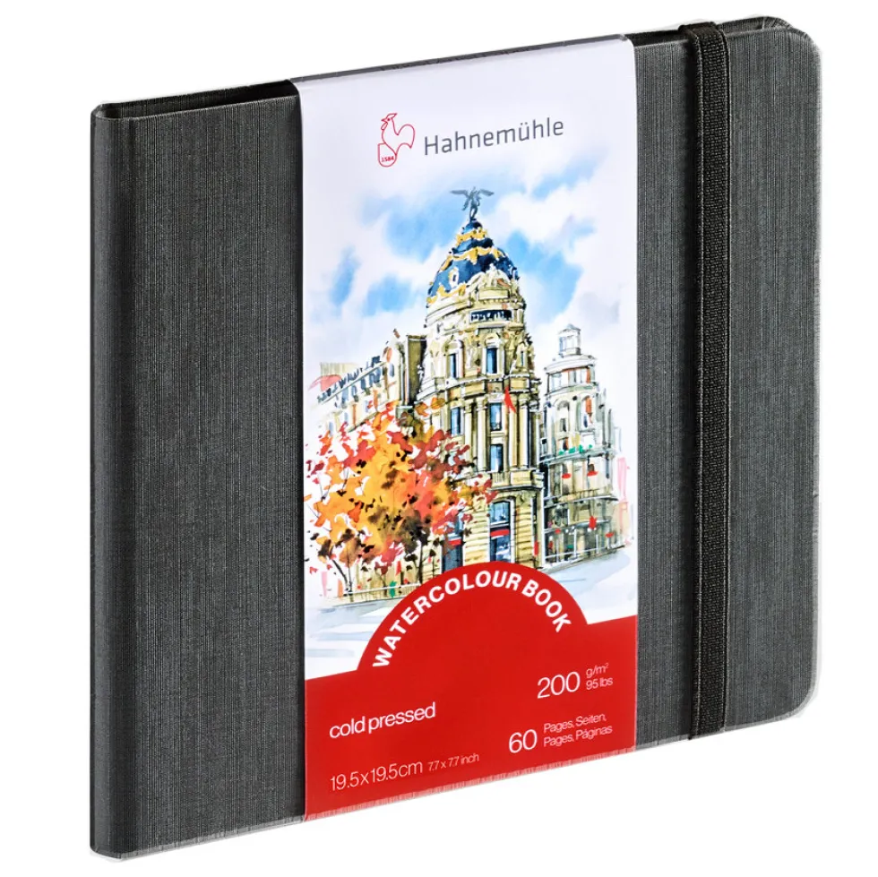 Szkicownik do akwareli Watercolour Book - Hahnemühle - 19,5 x 19,5 cm, 200 g, 30 ark.