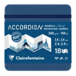 Szkicownik gładki Accordion 7,4 x 7,4 cm - Clairefontaine - 300 g 18 ark.