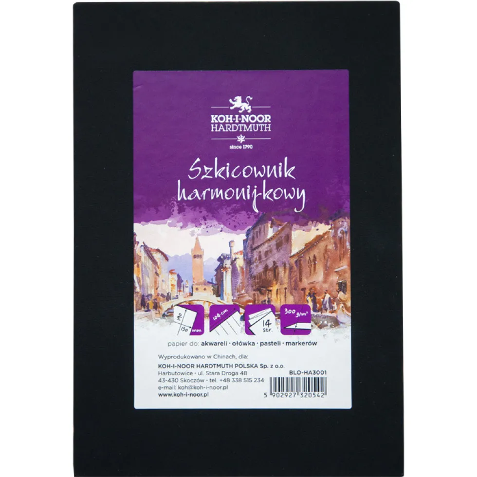 Szkicownik harmonijkowy - Koh-I-Noor - 13x19 cm 300g