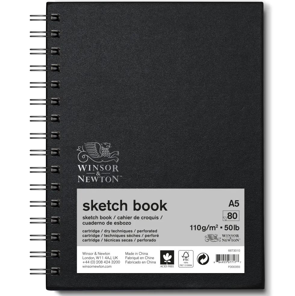 Szkicownik na spirali Sketch Book - Winsor & Newton - A5, 110g, 80 ark.