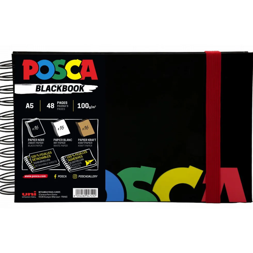 Szkicownik samoprzylepny Posca Blackbook A5 - Uni - 100 g, 48 ark.