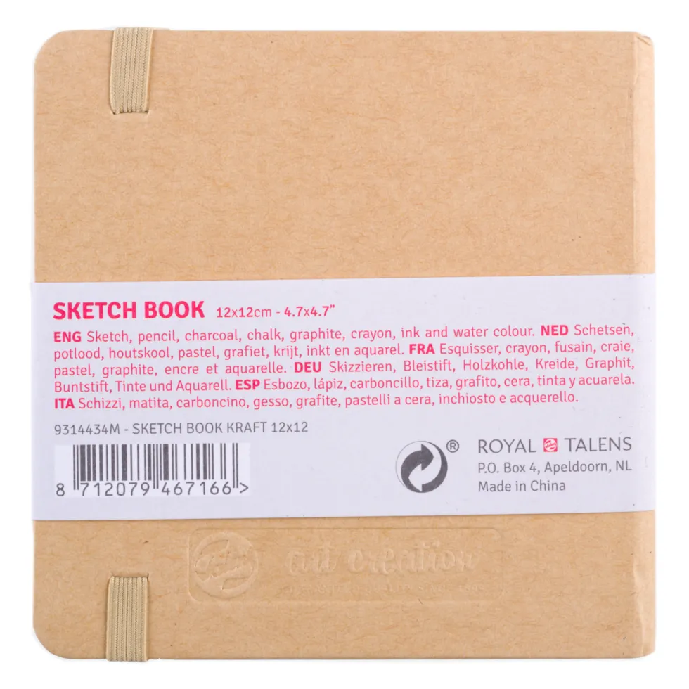 Szkicownik 12 x 12 cm - Talens Art Creation - Kraft, 140 g, 80 ark.