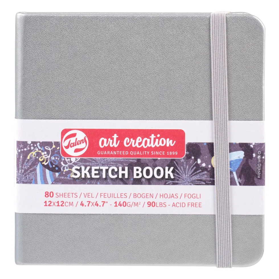 Szkicownik 12 x 12 cm - Talens Art Creation - Shiny Silver, 140 g, 80 ark.