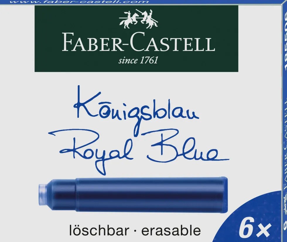 Szkolne pióro wieczne z wkładami - Faber-Castell - niebieskie, M