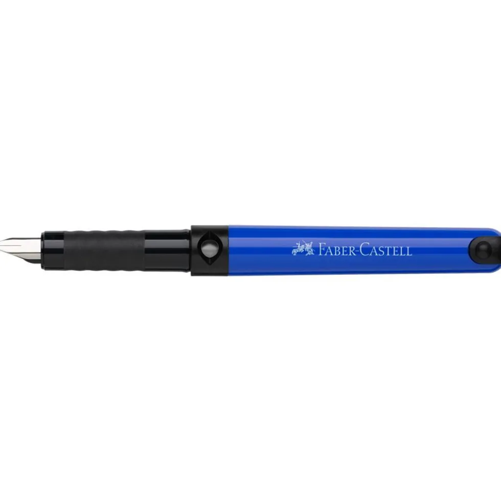 Szkolne pióro wieczne z wkładami - Faber-Castell - niebieskie, M