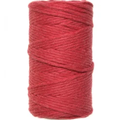 Sznurek bawełniany do makramy - czerwony, 2 mm, 60 m