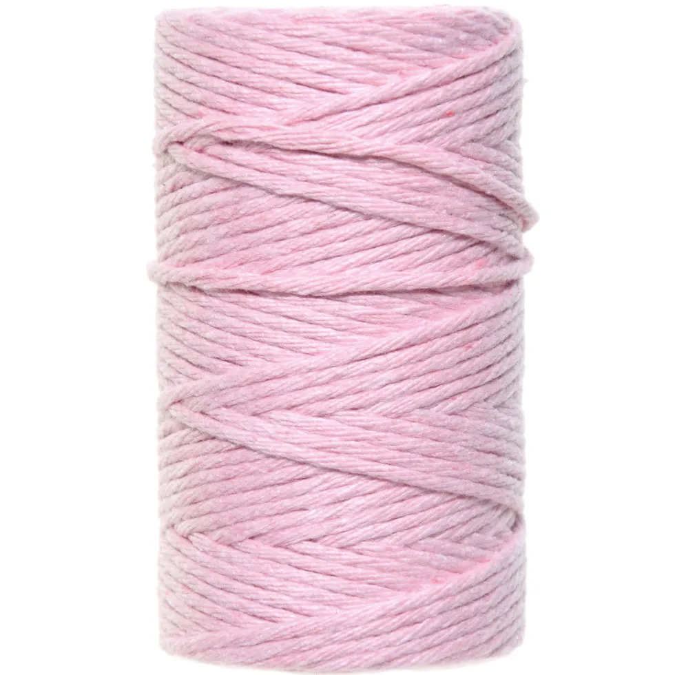 Sznurek bawełniany do makramy - jasnoróżowy, 2 mm, 60 m