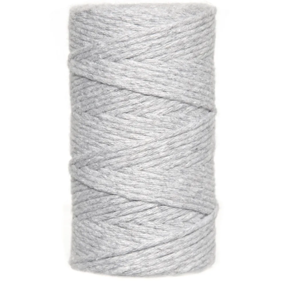 Sznurek bawełniany do makramy - szary, 2 mm, 60 m