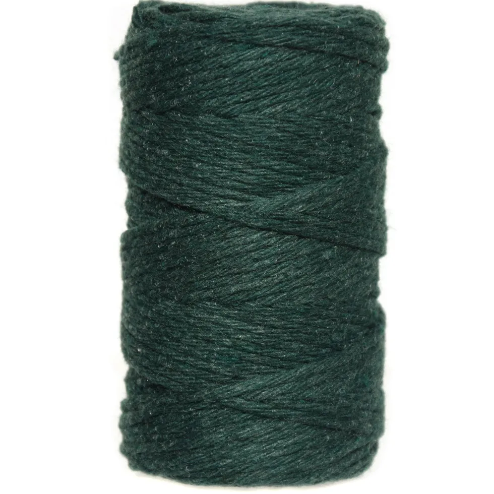 Sznurek bawełniany do makramy - zielony, 2 mm, 60 m