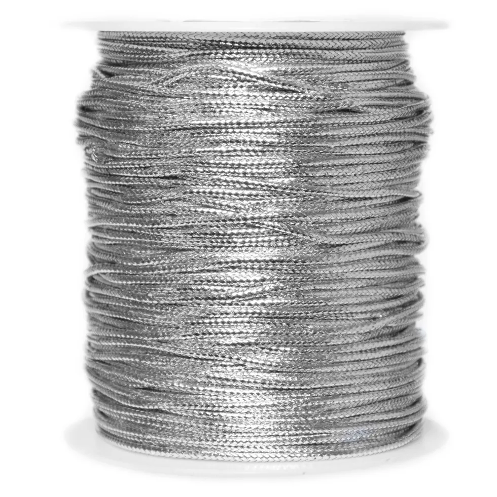 Sznurek dekoracyjny - srebrny 1,5 mm x 100 m