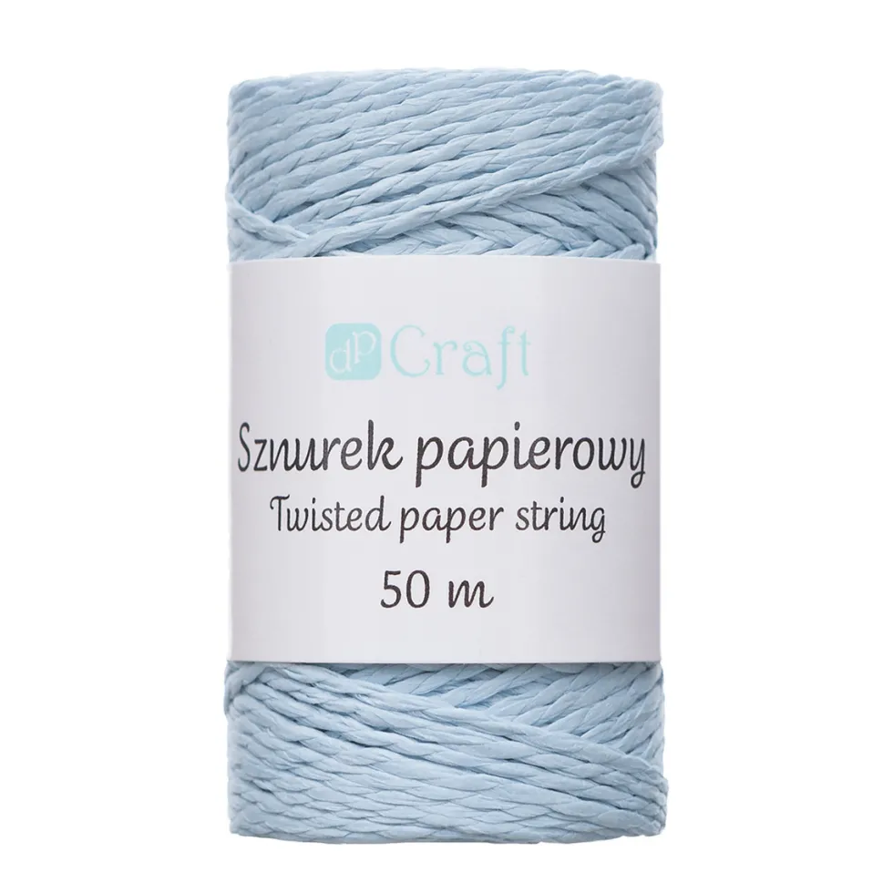 Sznurek papierowy - DpCraft - niebieski, 50 m