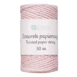 Sznurek papierowy - DpCraft - różowy, 50 m