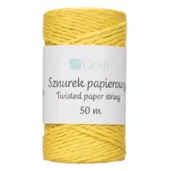 Sznurek papierowy - DpCraft - żółty, 50 m
