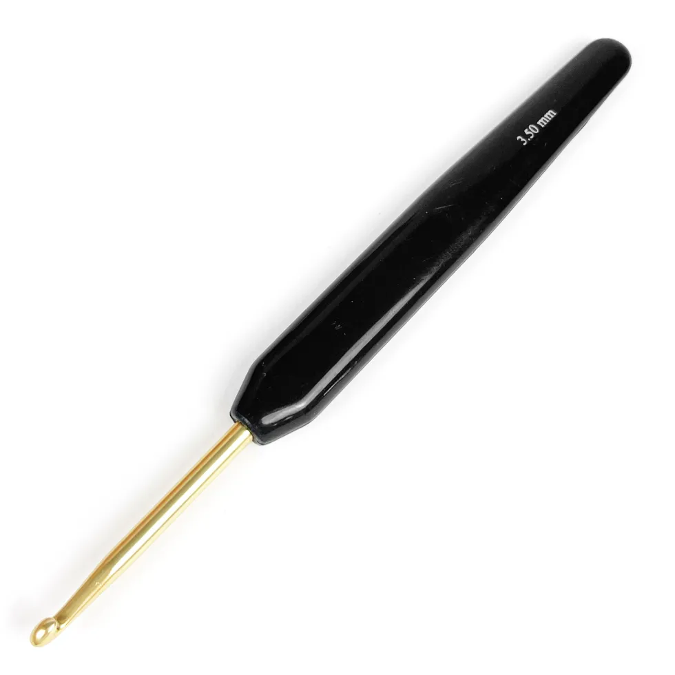 Szydełko aluminiowe z rączką - Rico Design - czarne, 4 mm