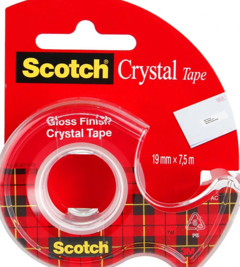 Taśma biurowa Crystal z dyspenserem - Scotch - transparentna 19 mm x 7,5 m