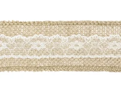 Taśma jutowa z koronką - 5 cm x 5 m