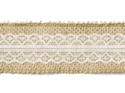 Taśma jutowa z koronką - 5 cm x 5 m