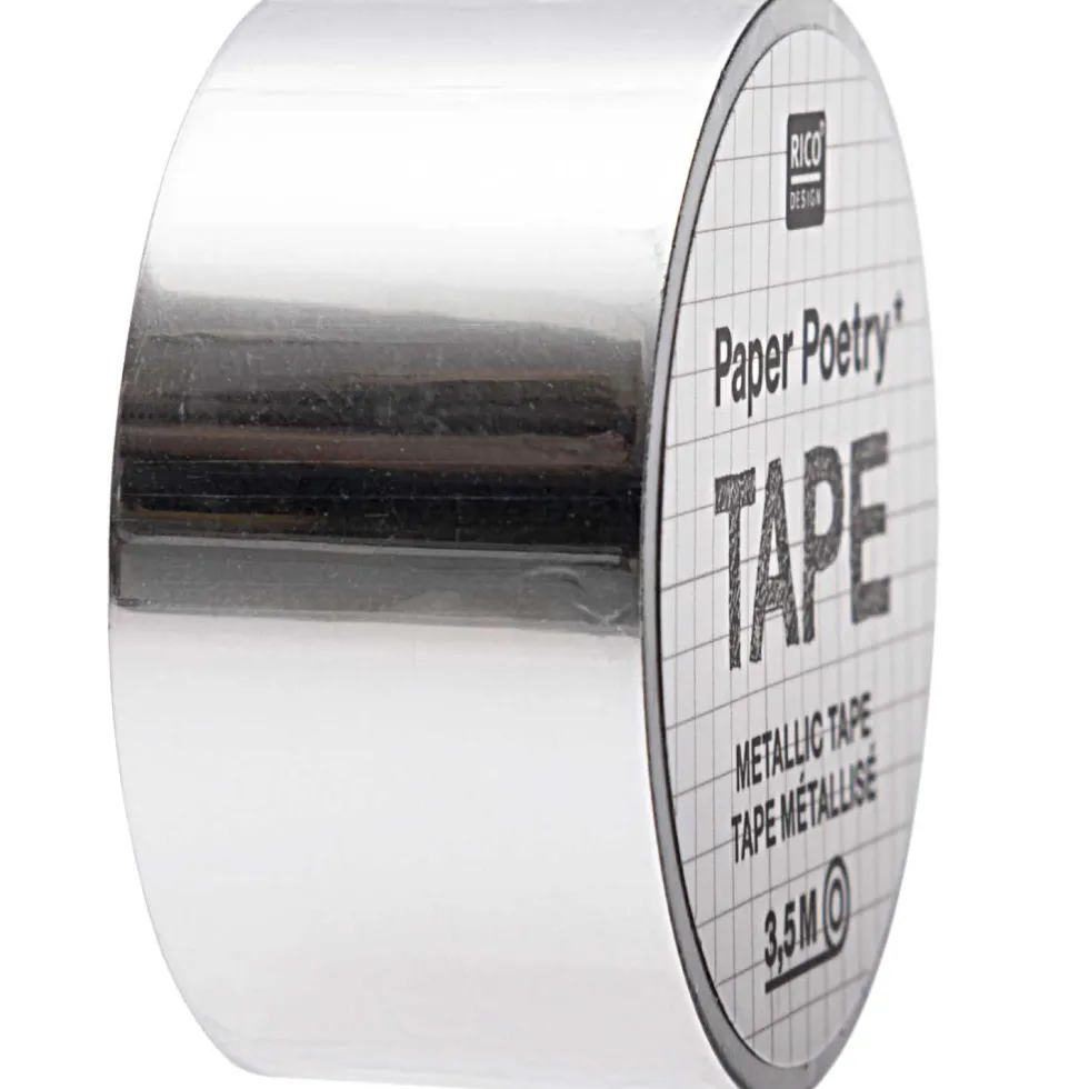 Taśma ozdobna Mirror Metallic - Paper Poetry - Silver, 19 mm x 3,5 m