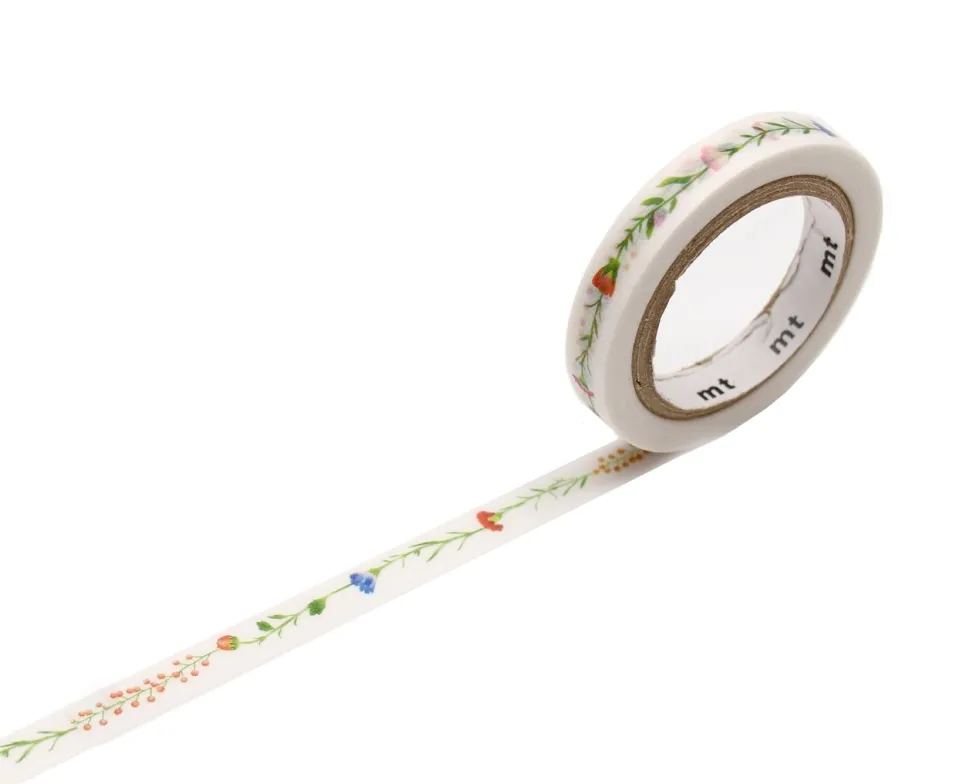 Taśma papierowa washi - MT Masking Tape - Flower Line, 7 m