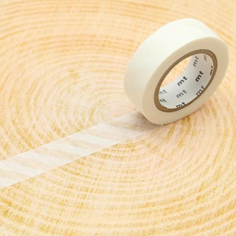 Taśma papierowa washi - MT Masking Tape - Stripe White, 7 m