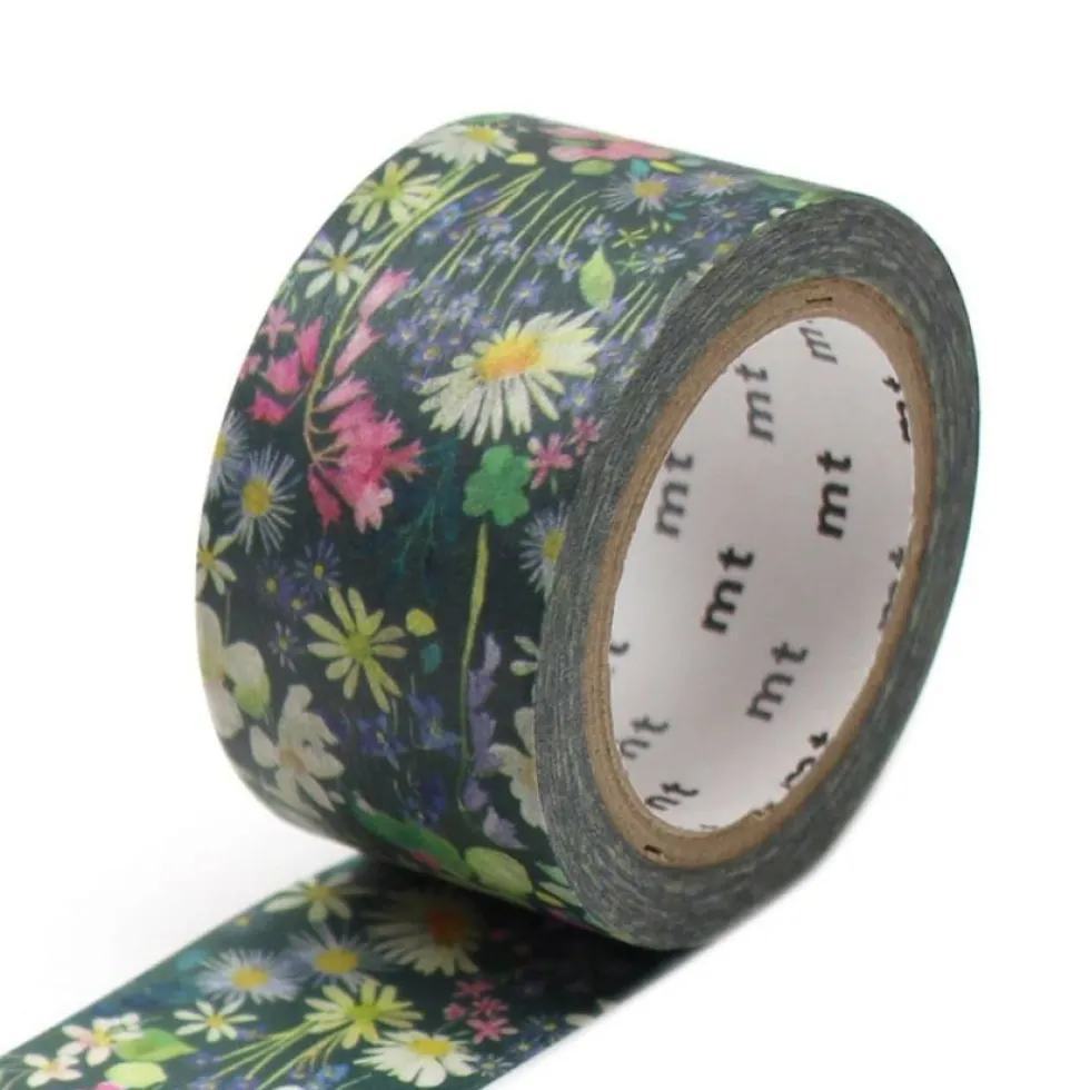 Taśma papierowa washi - MT Masking Tape - Woodline Walk Bluebellgray, 7 m