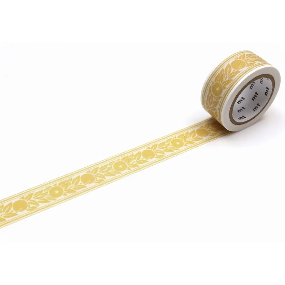 Taśma papierowa washi William Morris - MT Masking Tape - Orange Border, 7 m