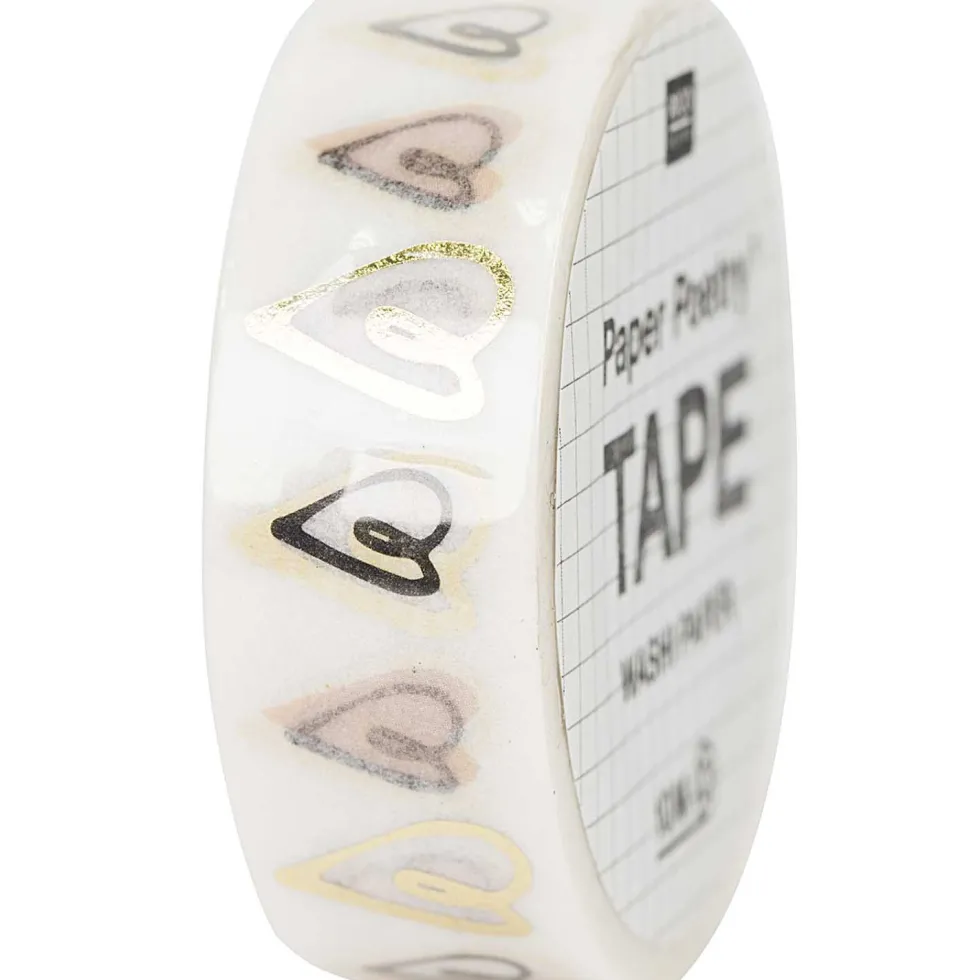 Taśma washi, Serca - Paper Poetry - 15 mm x 10 m