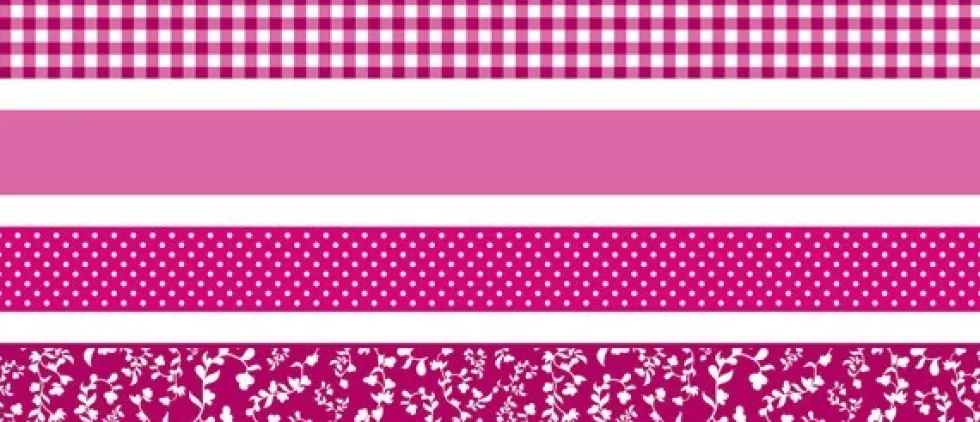 Tasiemki dekoracyjne, samoprzylepne - Heyda - różowe, 4 szt.