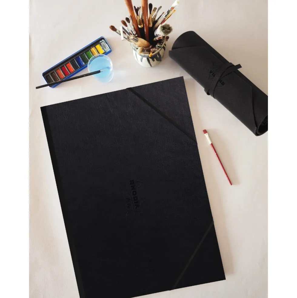 Teczka skórzana na rysunki 32 x 45 cm - Rhodia - Black