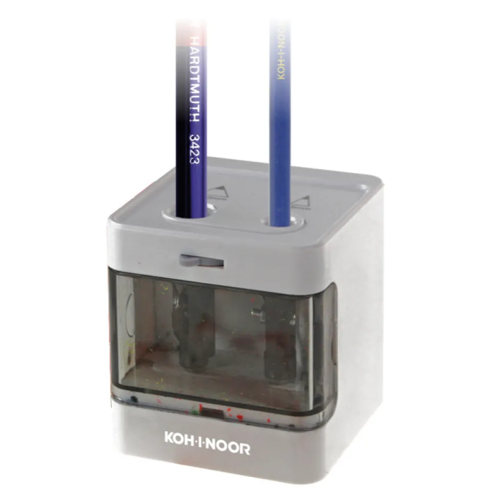 Temperówka elektryczna podwójna Cube - Koh-I-Noor - szara