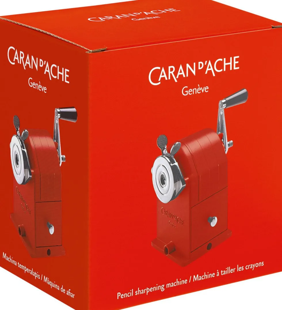 Temperówka metalowa na korbkę - Caran d'Ache - Red
