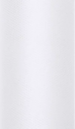 Tiul dekoracyjny 15 cm - biały, 9 m