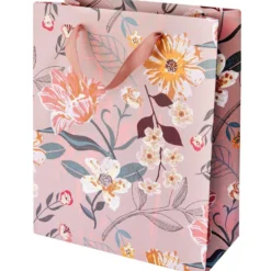 Torba prezentowa Flowers - Rico Design - różowa, 26 x 32 x 12 cm
