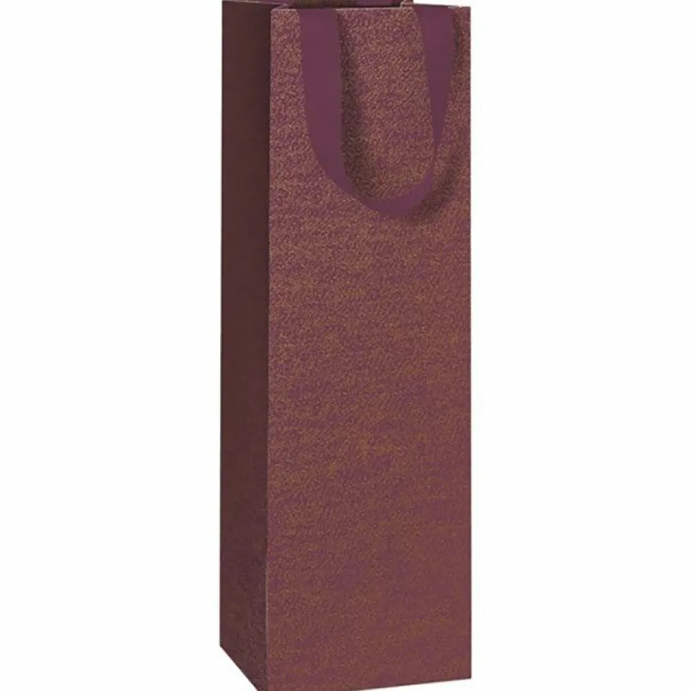 Torba prezentowa na wino Falcon - Stewo - bordowa 11 x 10,5 x 36 cm
