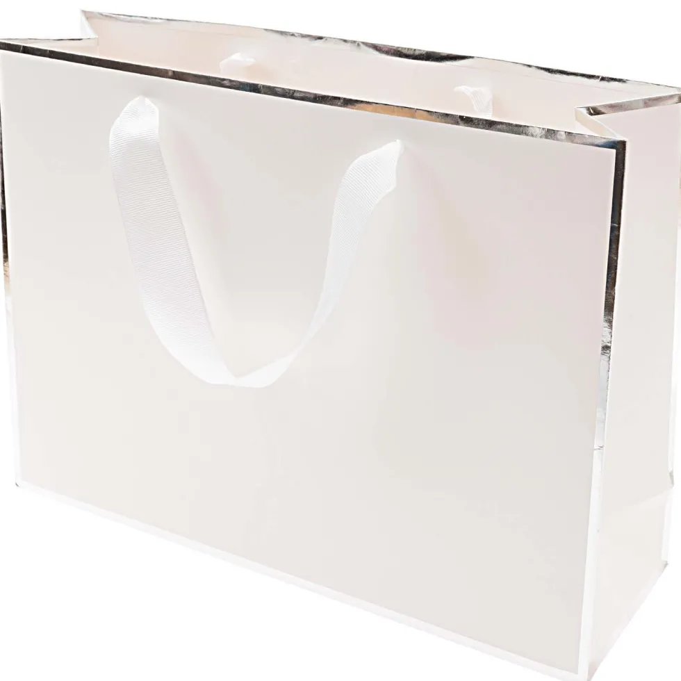 Torba prezentowa - Rico Design - biało-srebrna, 24 x 32 x 10 cm