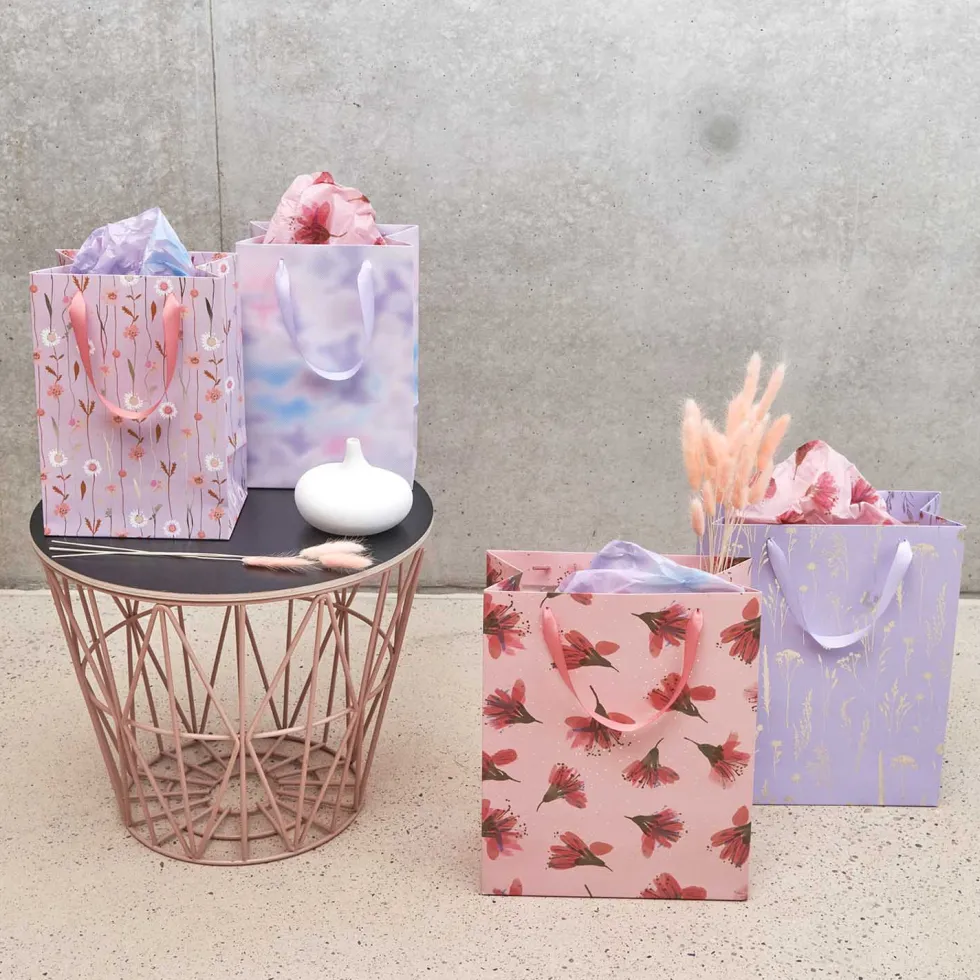 Torba prezentowa - Rico Design - Flower Tendrils, 18 x 26 x 12 cm